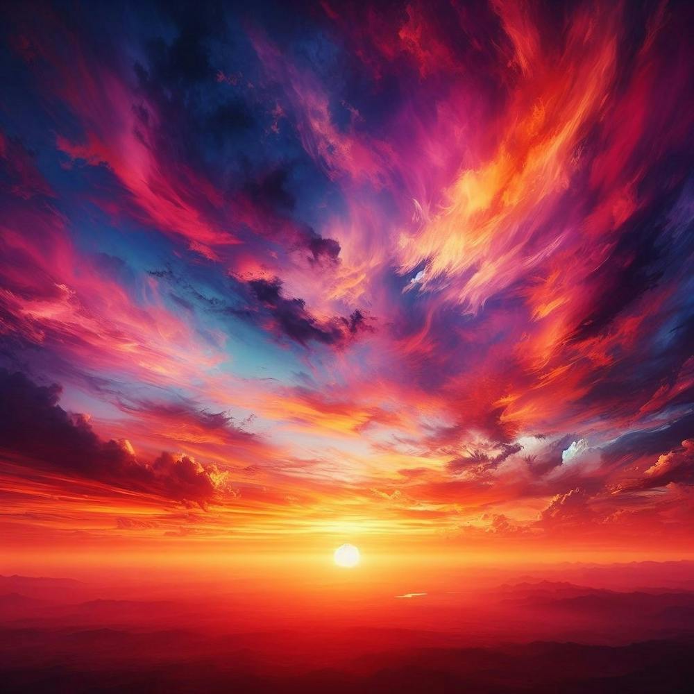 Sunset Over The Mountains