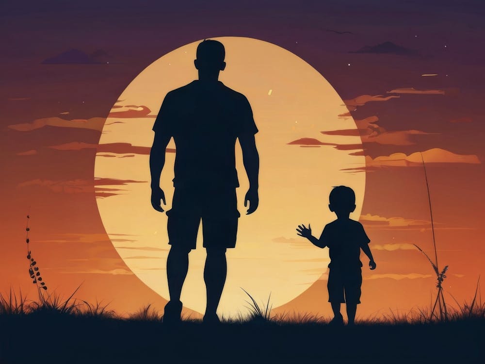 Silhouette Of Father And Son Father's Day 1