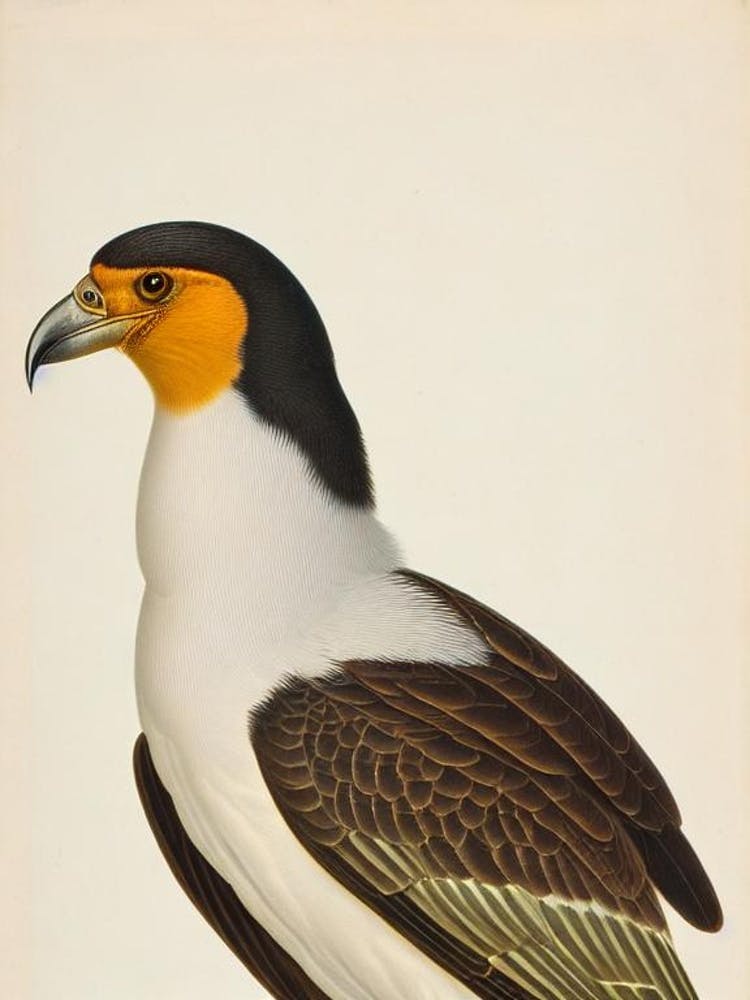 Crested Caracara James Audubon Vintage Style Bird