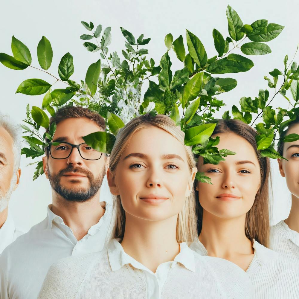 The Team - Group Of People With Plants On Their Heads