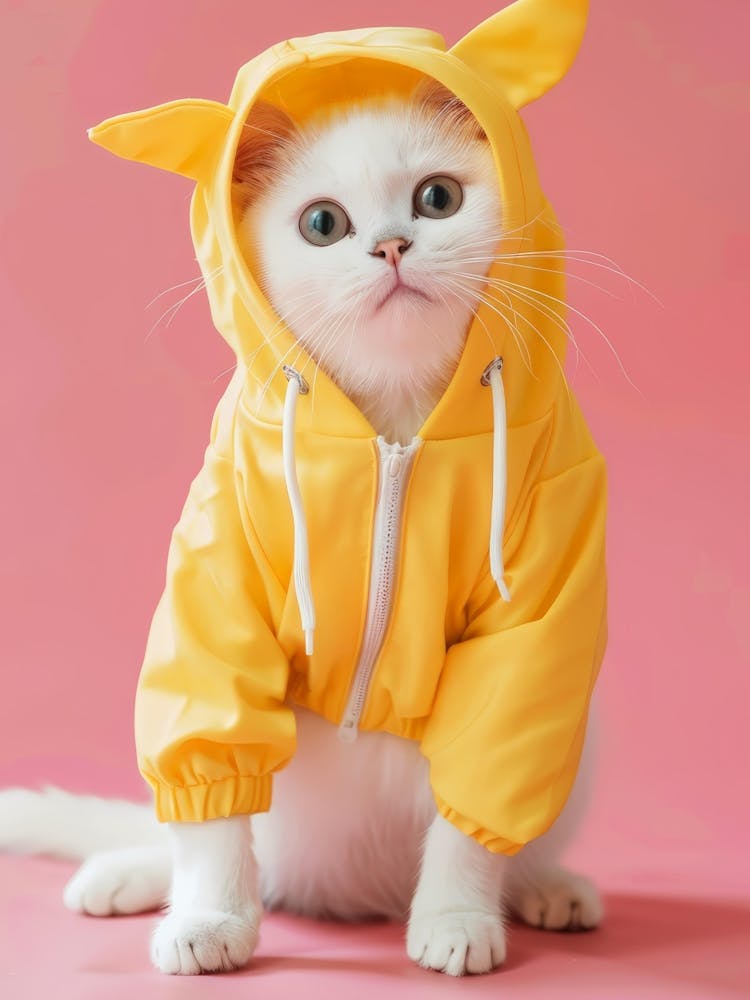 Cute Cat In Hoodie