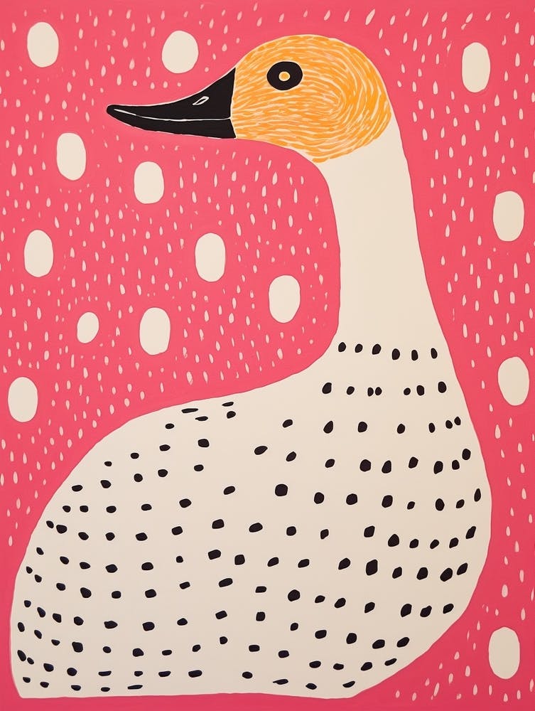Pink Polka Dot Swan 2