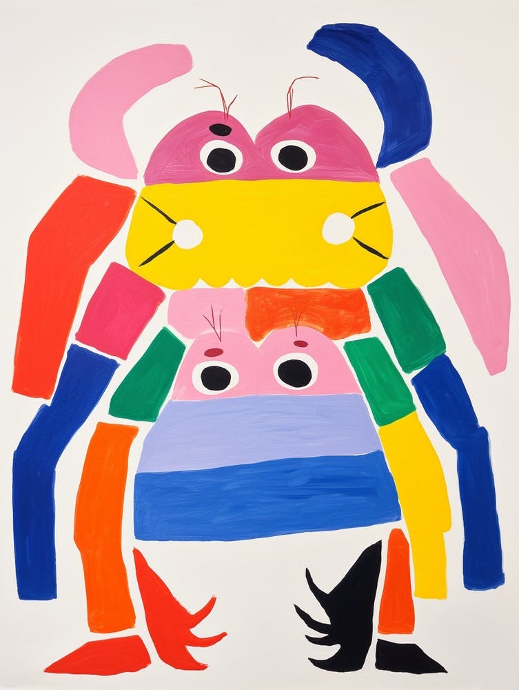 Colourful Kids Animal Art Crab 1