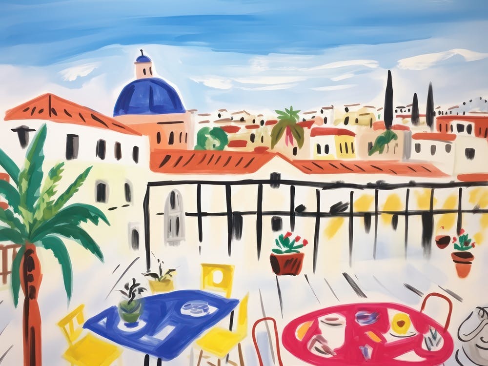 Catania Italien Niedliche Aquarellillustration 2