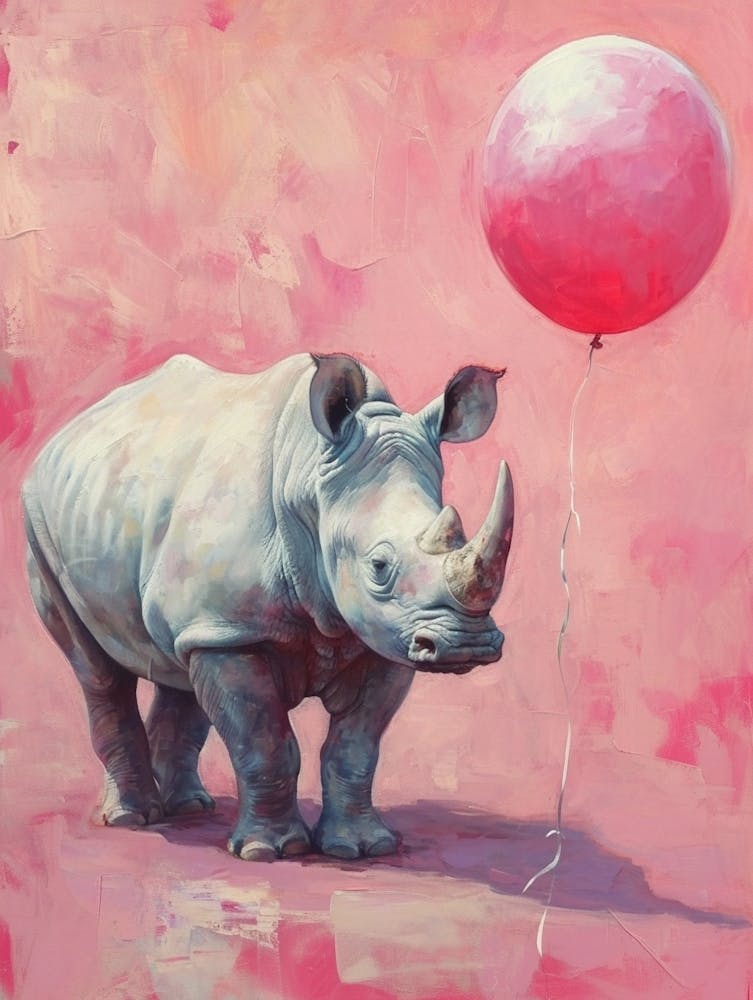 Cute Rhinoceros 1 With Balloon