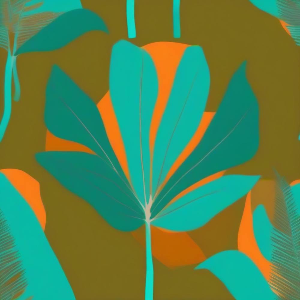Tropical Leaf On A Solid Background Simple pattern art, 116