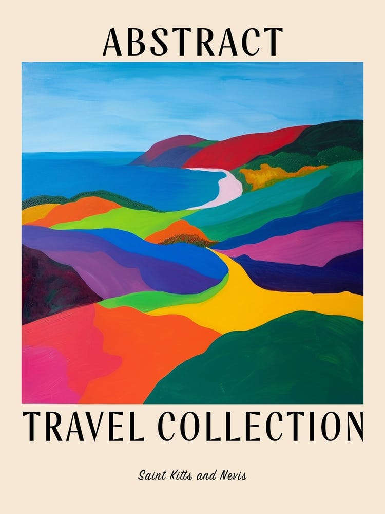 Abstract Travel Collection Poster Saint Kitts And Nevis 2