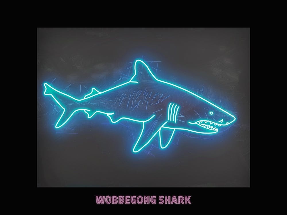 Neon Pink Aqua Wobbegong Shark Poster 2