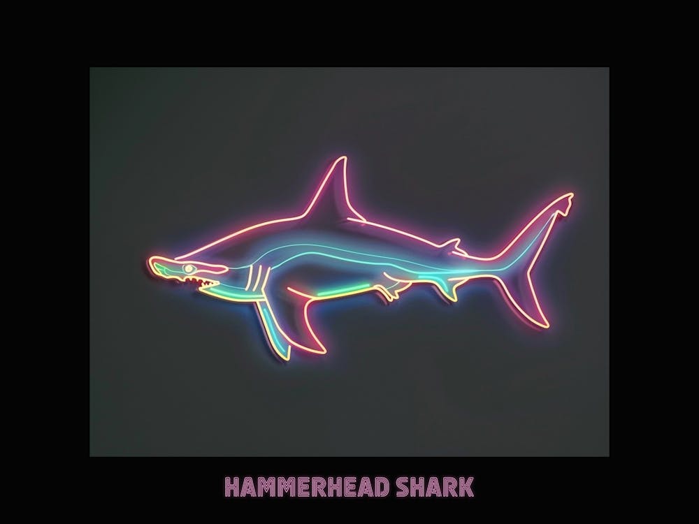 Pink Aqua Hammerhead Shark Poster 2