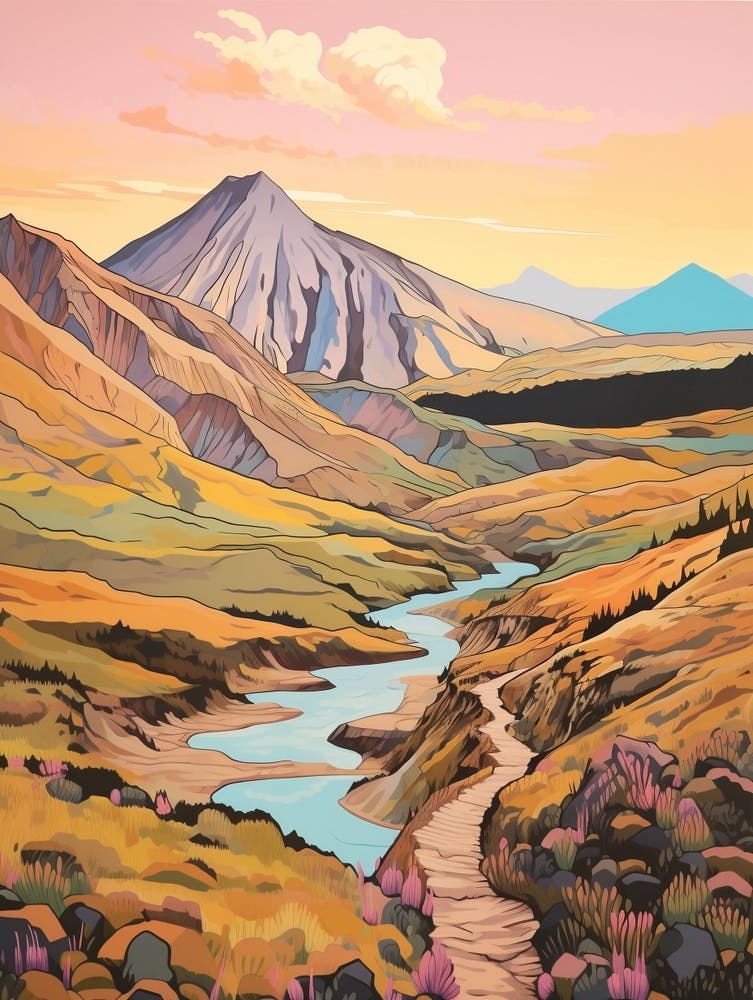 Tongariro Alpine Crossing New Zealand 1 Illustration de randonnée