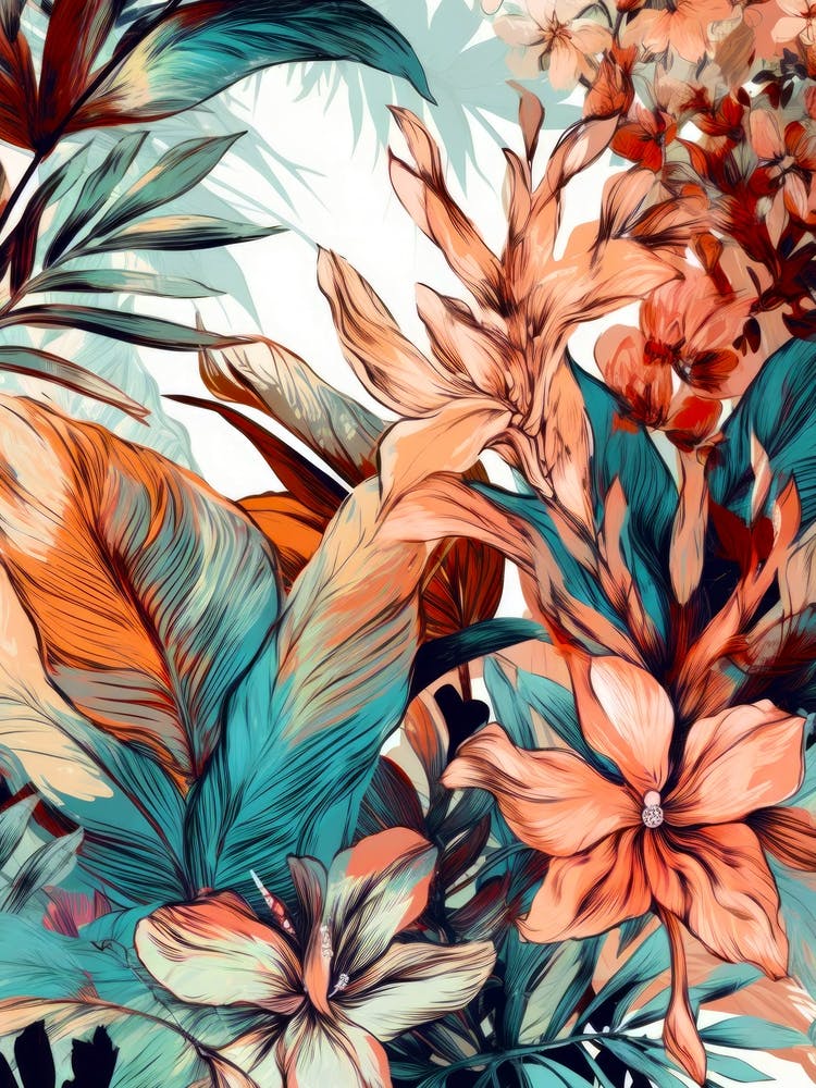 Tropical Floral Pattern flowers nature 1