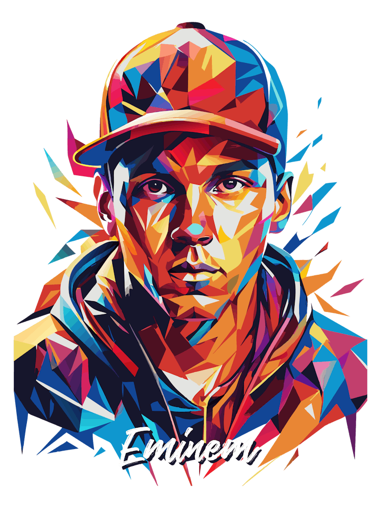 Eminem 01 Portrait Music Icon Style WPAP Pop Art