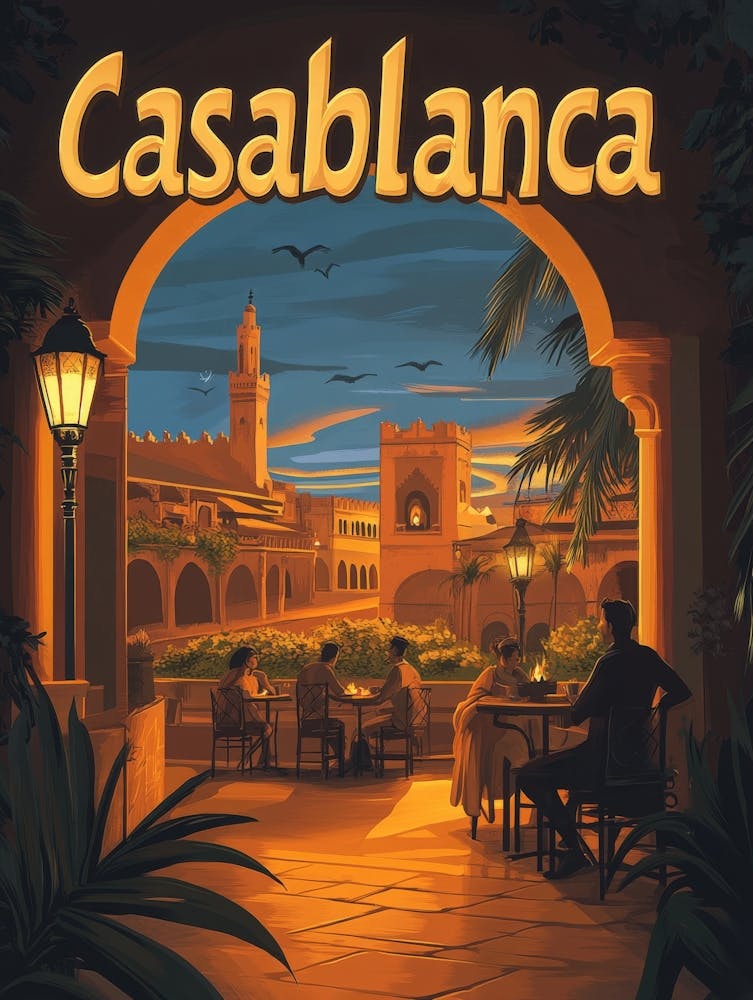 Aihrgdesign A Mid Century Modern Travel Poster For Casablanca 1