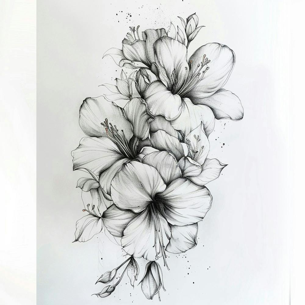 Black And White Flowers