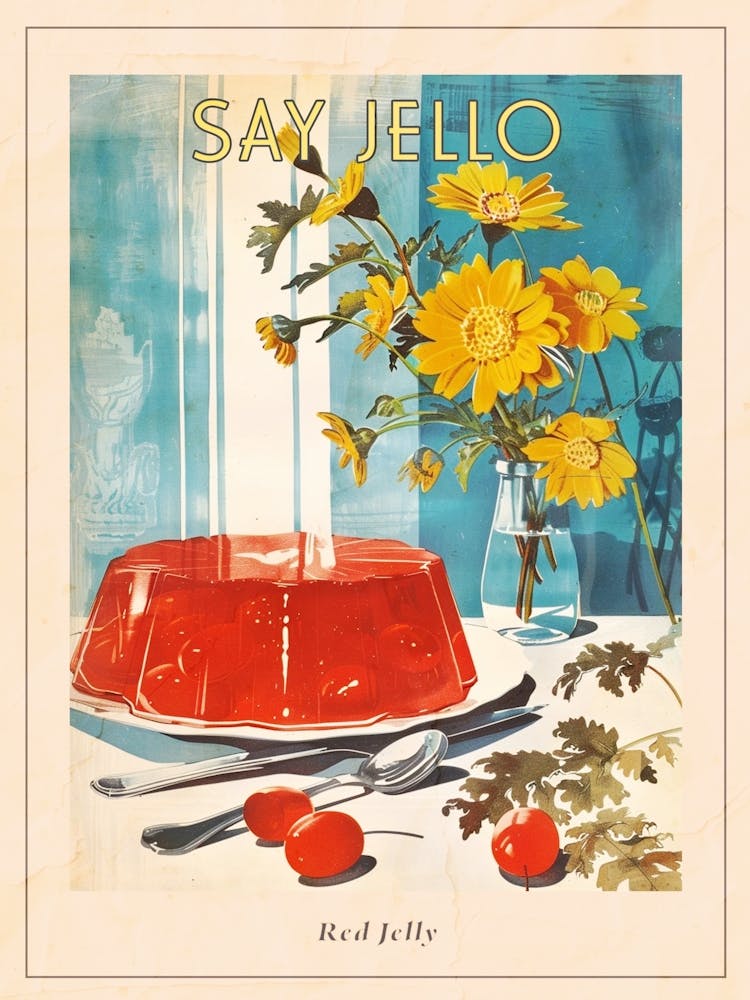 Red Jelly Vintage Cookbook Inspired 3 Poster