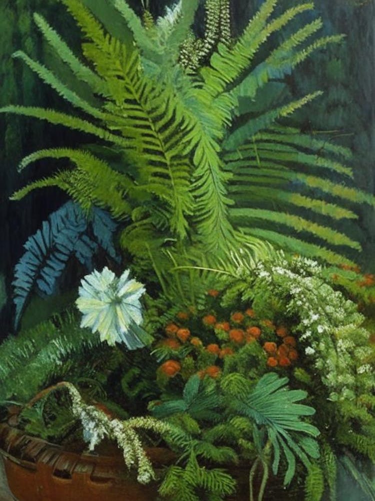 Buttonquail Fern Cézanne Style