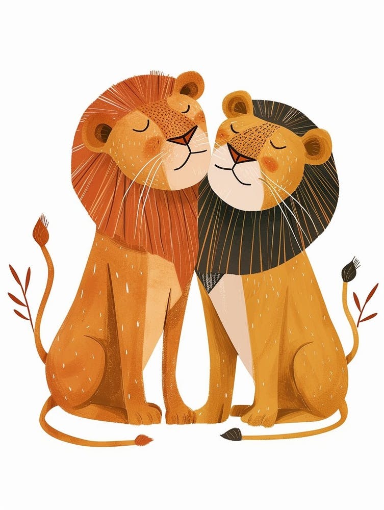 African Lion Mating Rituals Clipart 1