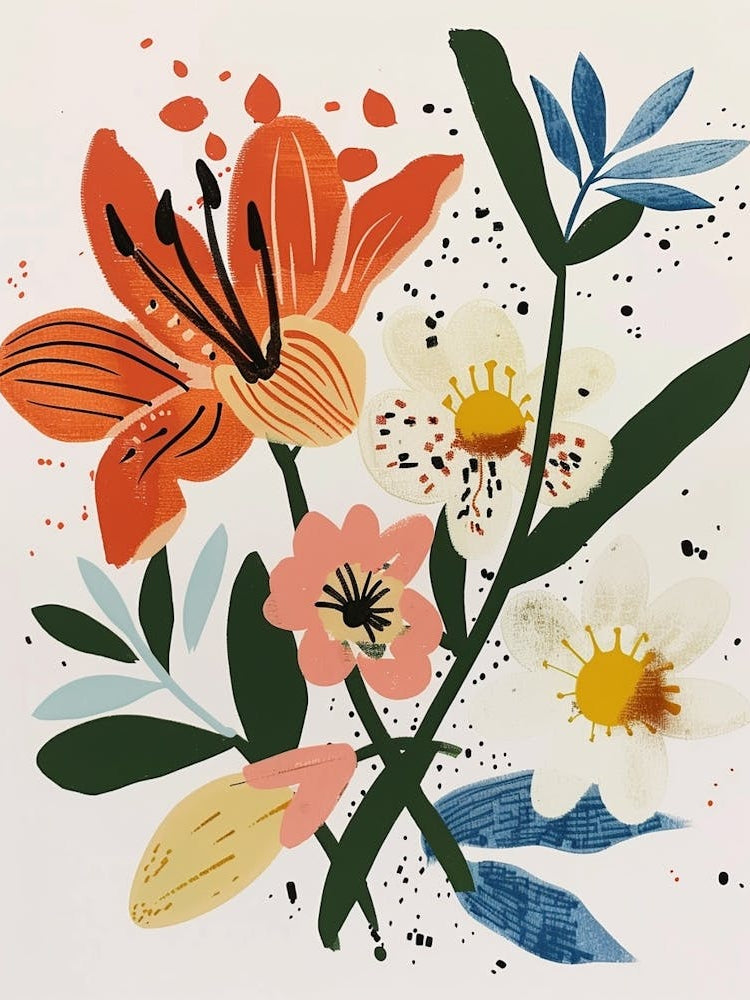 Painted Florals Lily 3