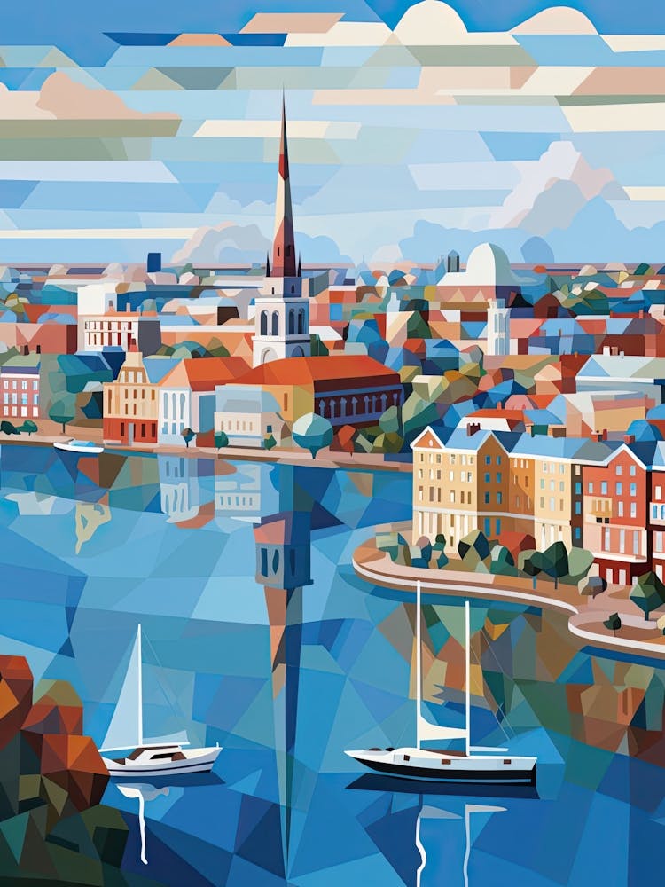 Helsinki, Finland, Geometric Illustration 4