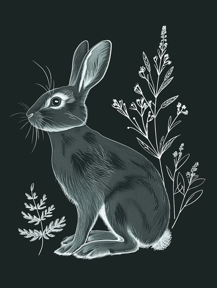 Rhinelander Rabbit Minimalist Illustration 4