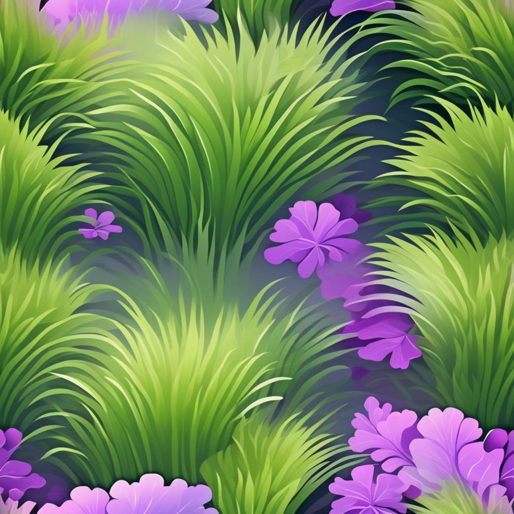 Seamless Pattern With Purple Flowers
