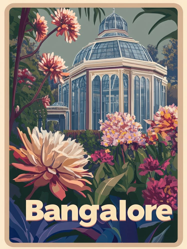 Aihrgdesign A Classic 1960s Travel Poster For Bangalore 1