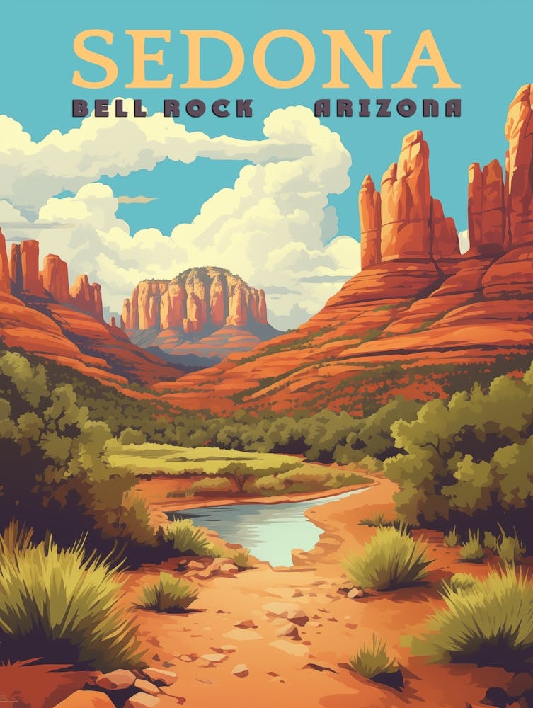 Vintage Sedona Arizona Travel Poster