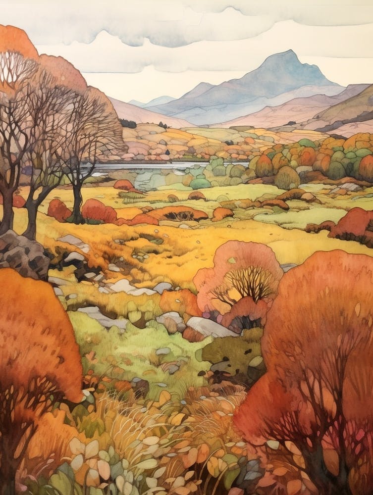 Autumn National Park Painting Killarney National Park Ireland 6