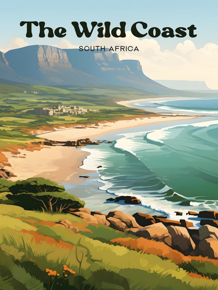 The Wild Coast South Africa Summer Modern Travel Art