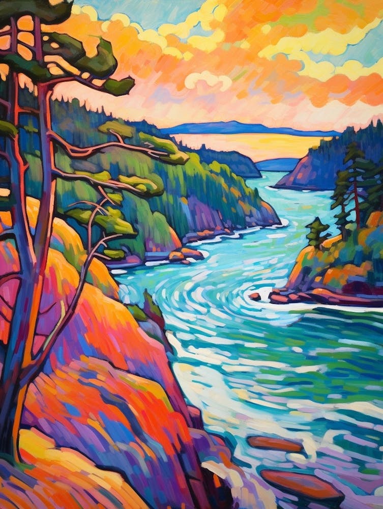 Deception Pass State Park Retro Pop Art 5