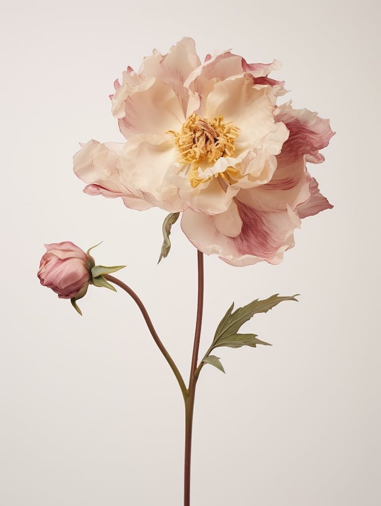Pressed Flower Botanical Art Peony 2