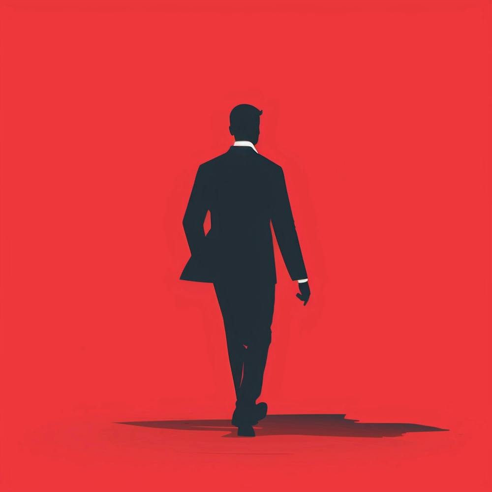 Silhouette d'un Homme qui Marche
