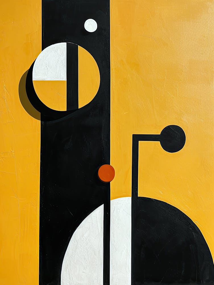 Abstract Black And Yellow Painting, Top
