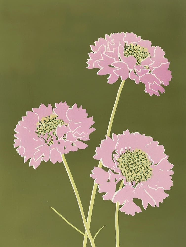 Pink & Green Scabiosa 1