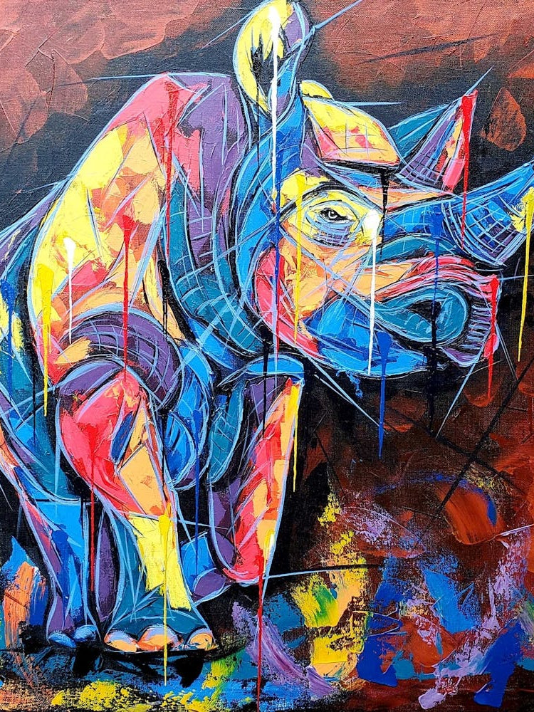 Abstract rhino painting