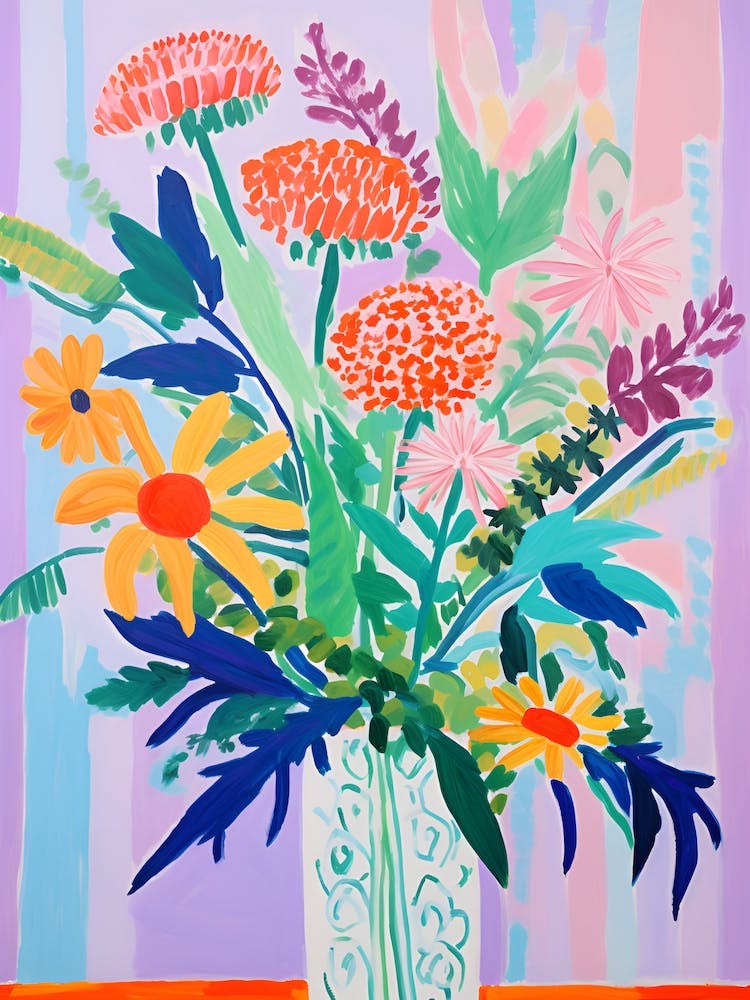 Fleurs Dans Un Vase Nature Morte Contemporaine