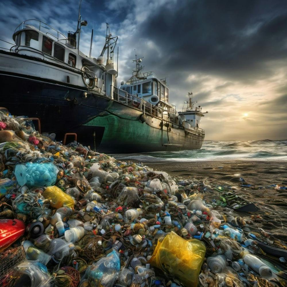 Plastic Pollution On The Beach