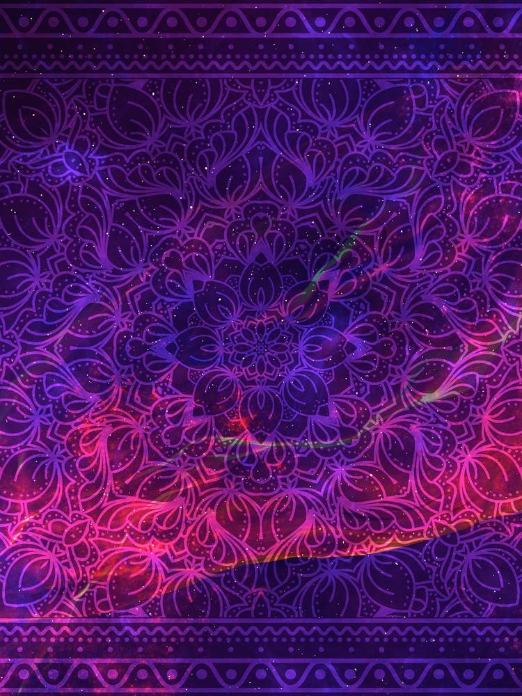 Cosmic mandala #10 - space neon poster