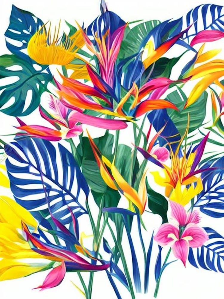 Bird Of Paradise 2 Modern Colourful Flower