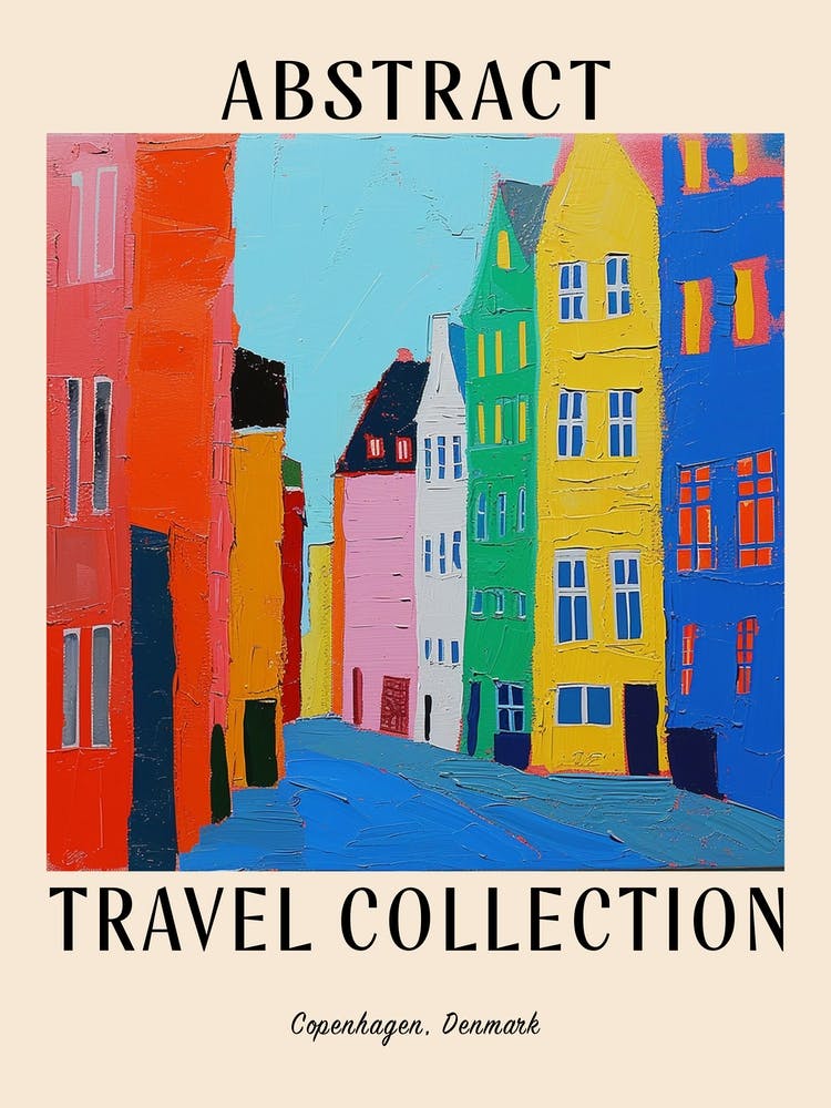 Abstrakt Reisekollektion Poster Kopenhagen Dänemark 4