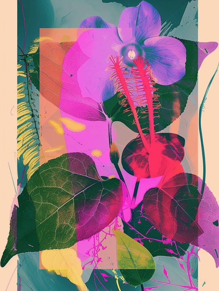 Impatiens 3 Neon Flower Collage