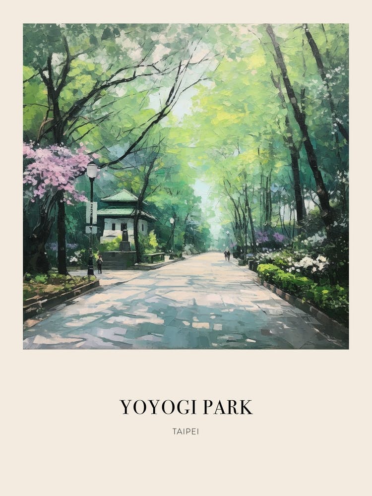 Yoyogi Park Taipei Taiwan 3 Vintage Cezanne Inspired Poster