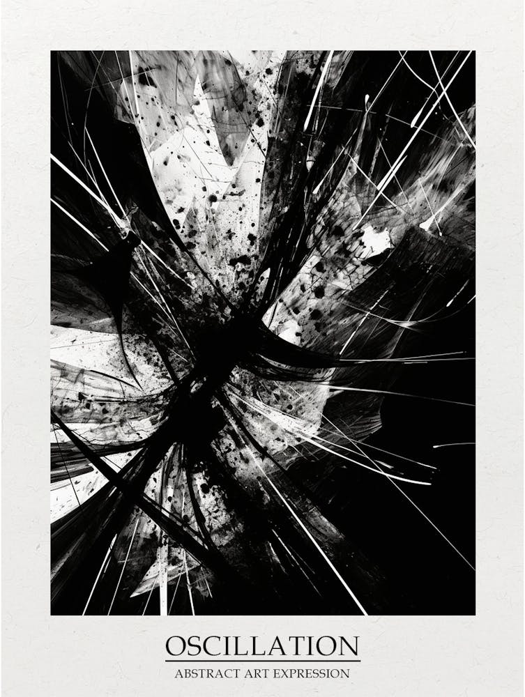 Oscillation Abstract Black And White 4 Poster