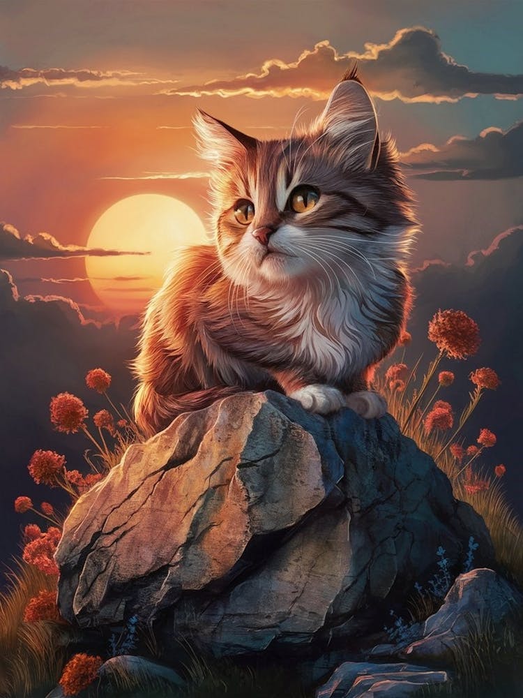 Cat At Sunset 1