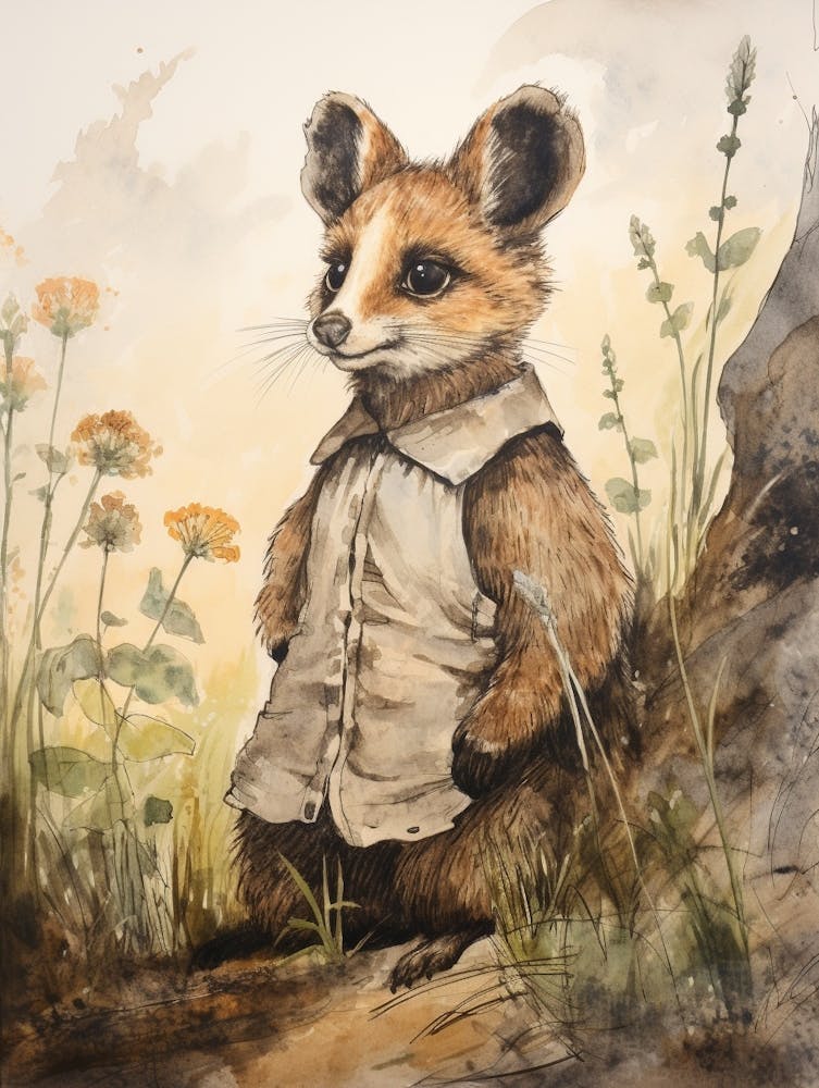 Märchenbuch Tier Aquarell Lemur