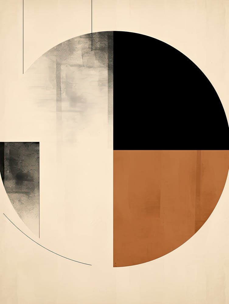 Bauhaus Whispers: Beige Abstract Circle