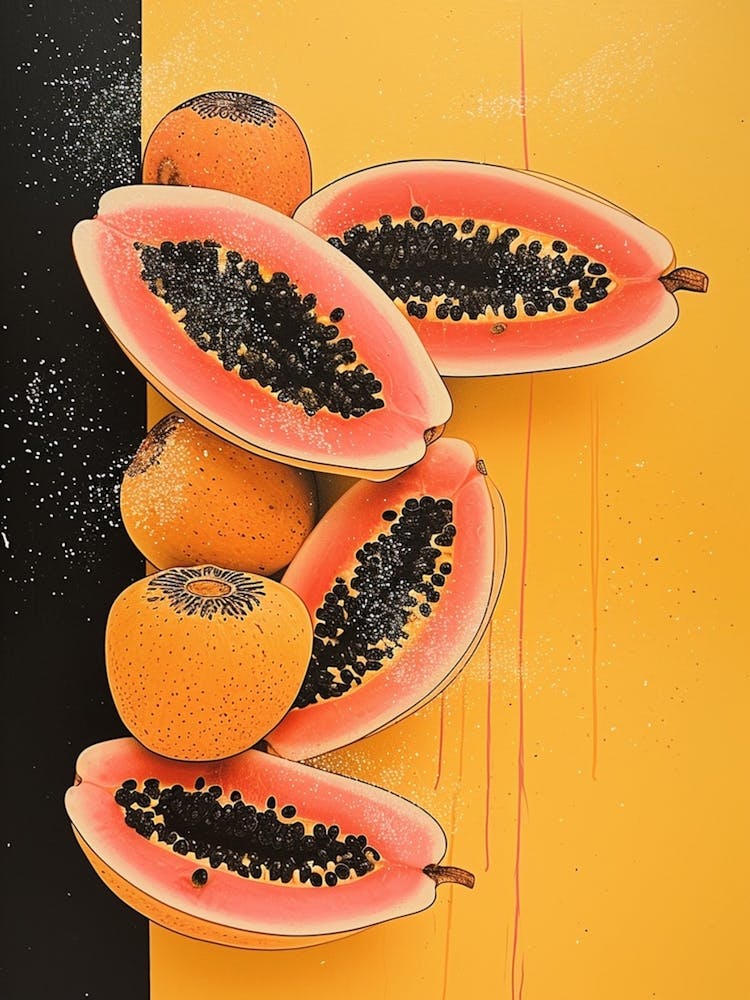 Art Deco Abstract Papaya