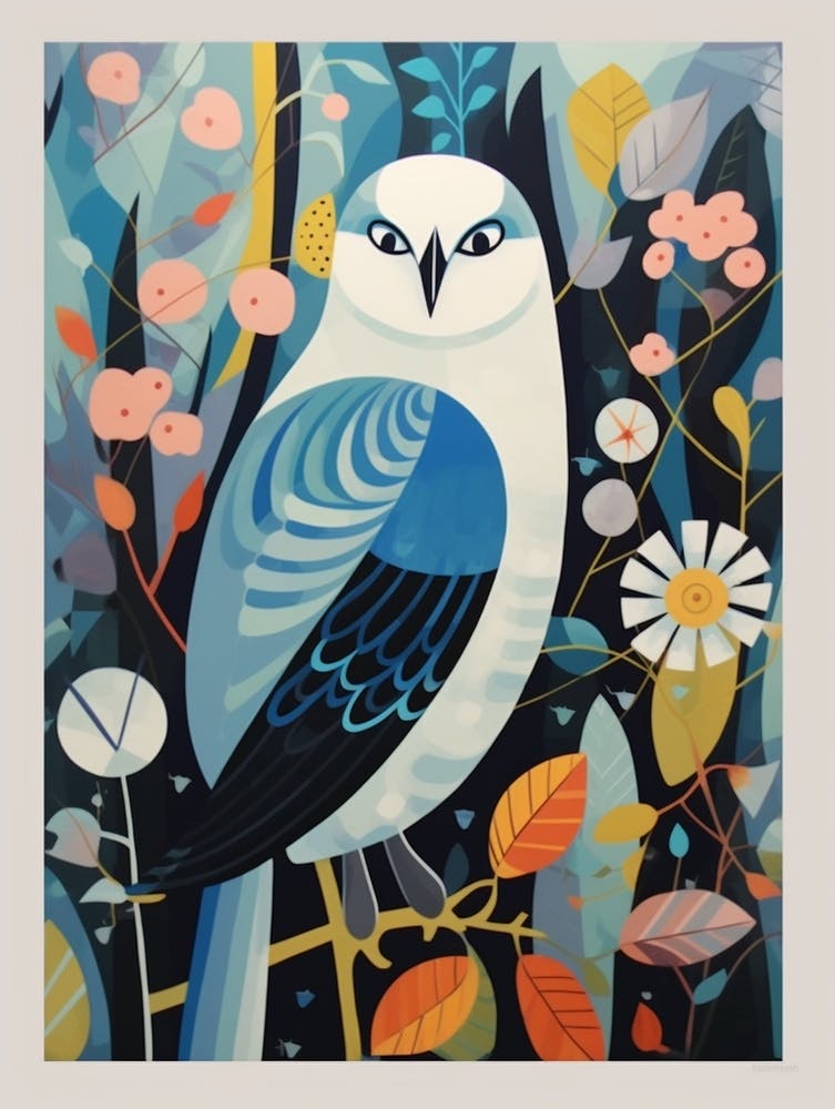 Colourful Scandi Bird Snowy Owl 3
