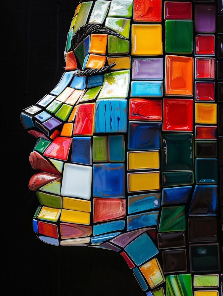 Mosaic Woman'S Face