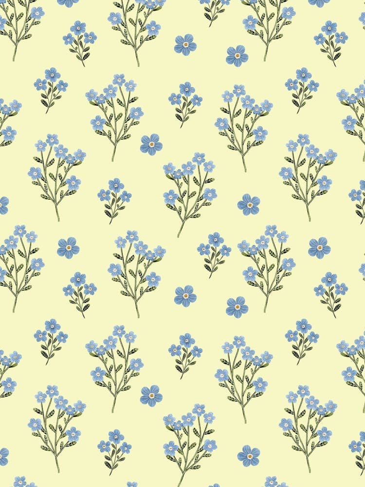 Romantic forget me not flowers